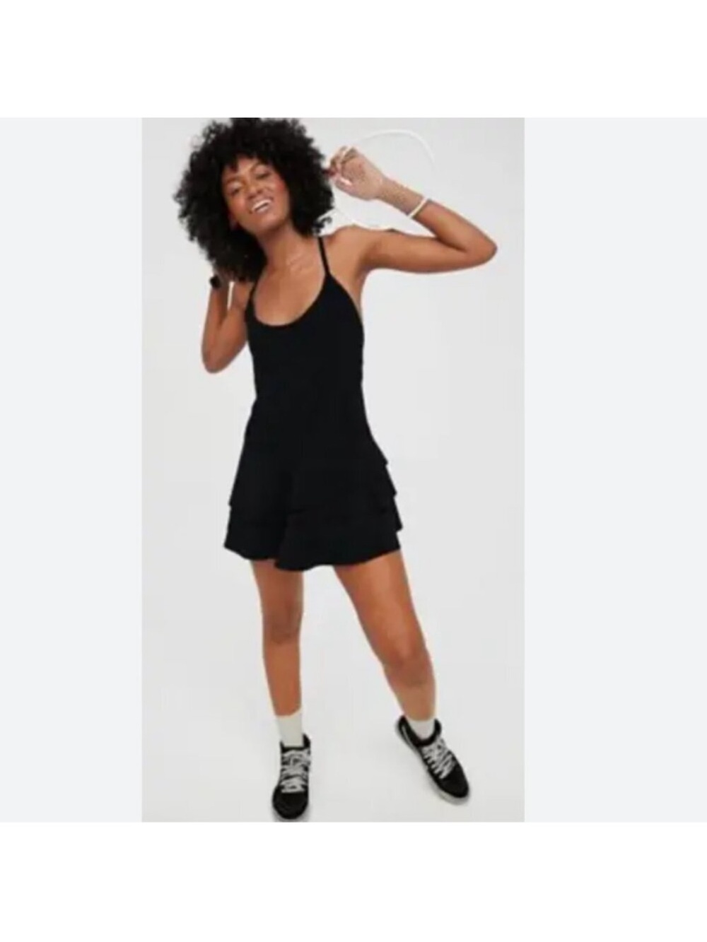 aerie Black Tiered athletic dress NWT size S